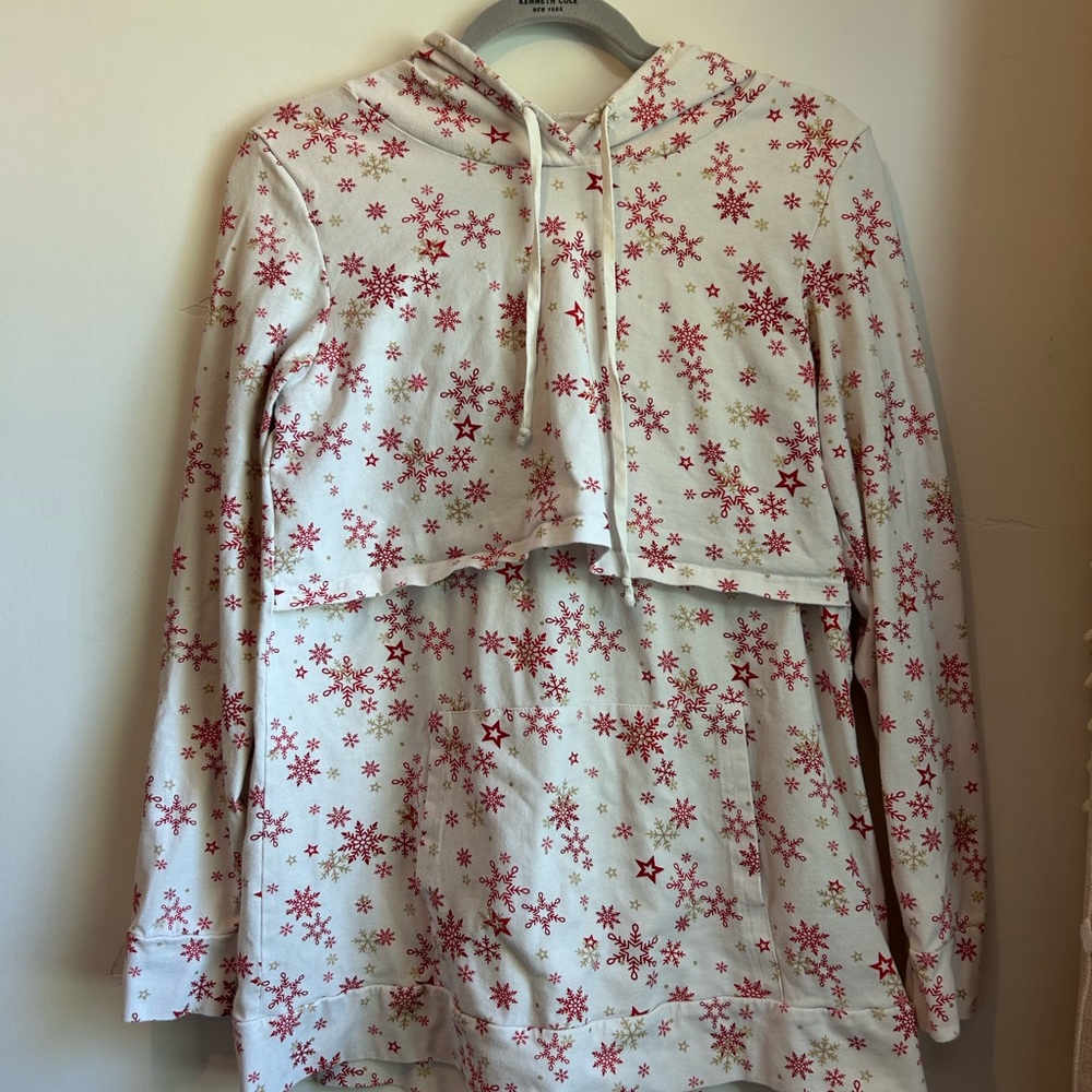 Latched Mama: Red Snowflake Hoodie